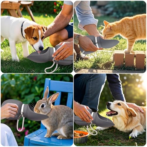 Billionchains Dog Water Bottle 27 OZ Large Capacity Dog Travel Water Bottle with Drinking Trough Pet Drinking Feeder for O...