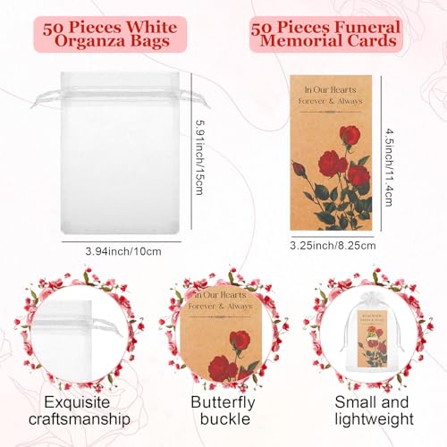 50 Sets Rose Pins Bulk Funeral Favors for Guests,Memorial Gifts Celebration Of Life,Sympathy Gifts Funeral Flowers Pin for...
