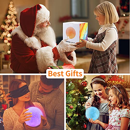 GDPETS Moon Lamp, 16 Colors Moon Night Light with Stand & Remote &Touch Control and USB Rechargeable Decorative Light Up M...