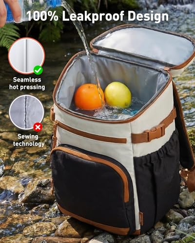 TOURIT Insulated Cooler Backpack 30 Cans, Leakproof Double Deck Lunch Cooler Bag, Lightweight Waterproof Backpack Cooler f...