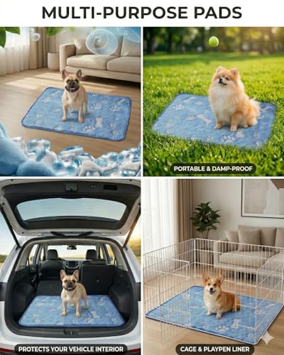 Neuqiho Dog Cooling Mat, 28x22in Pressure Activated Cooling Pad for Small Dogs & Cats, Durable Scratch-Resistant Pet Chill...