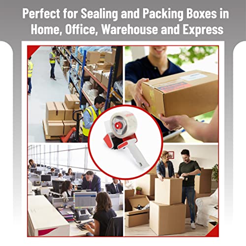 Mr. Pen - Heavy Duty Packing Tape Dispenser Gun 2-Inch, 2 Pack with 2 Rolls, Clear Packaging Tape for Moving and Boxes