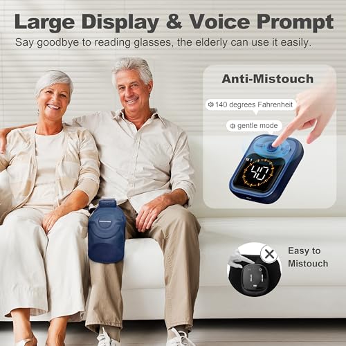 KingPavonini Cordless Knee Massager for Pain Relief, Newly 4 Motors Vibration, 5 Heat Levels, 6 Massage Modes, Knee Heatin...