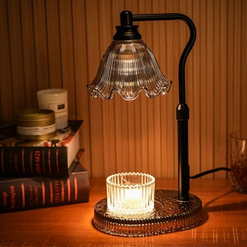 WYghyronic Candle Warmer Lamp with Adjustable Height - Flameless 4-Level Dimmable Wax Warmer, Timer Function & Stylish Des...