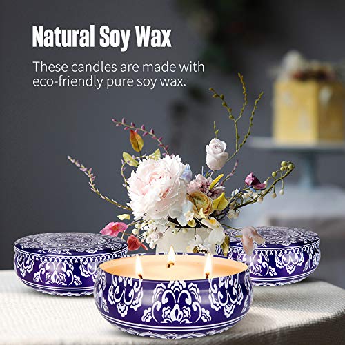 Citronella Candles Outdoor and Indoor 3 x 13.5 Oz,3 Wick Scented Candles Gift Set,Aromatherapy Candles Natural Soy Wax Can...