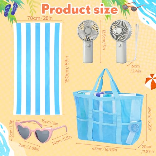 Threan 16 Pack Teacher Appreciation Gift Bulk Summer Beach Pool Party Favors Large Mesh Tote Beach Bags Pool Towels for Wo...
