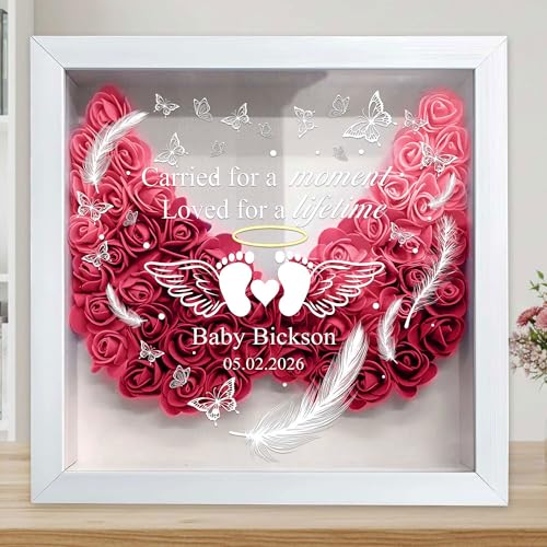 Personalized Baby Memorial Flower Shadow Box, Infant Loss Gift, Miscarriage Lover Gift, Baby Memorial Keepsake, Baby Loss ...