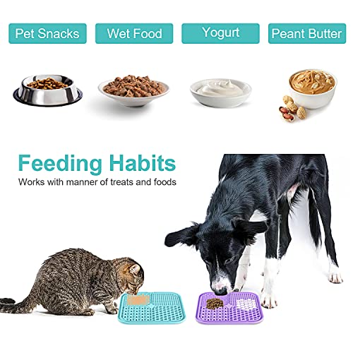 LUKITO Lick Mat for Dogs & Cats 2 Pack with Suction Cups, Dog Lick Mat for Anxiety Relief, Dog Toys to Keep Them Busy, Pea...