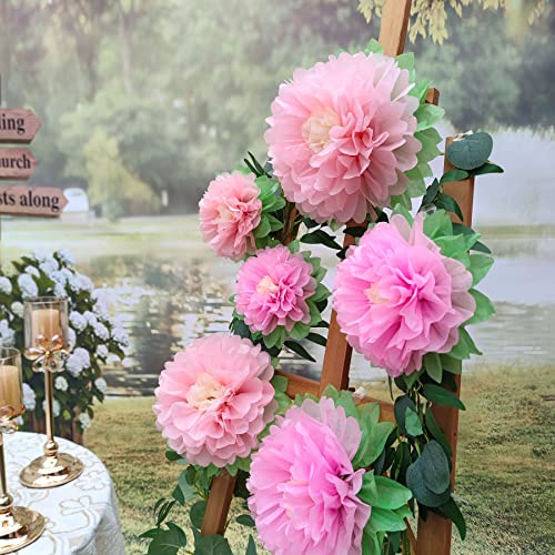 Mybbshower Pinks Flowers Decoration (11''-7'' Assorted) 6 pcs Artificial Tissue Paper Peony Nursery Wall Bridal Shower Cen...