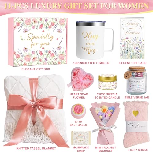 Sparkalyn 11 PCS Birthday Gifts for Women, Get Well Soon Gifts Baskets for Women Self Care Gifts, Spa Care Package After S...