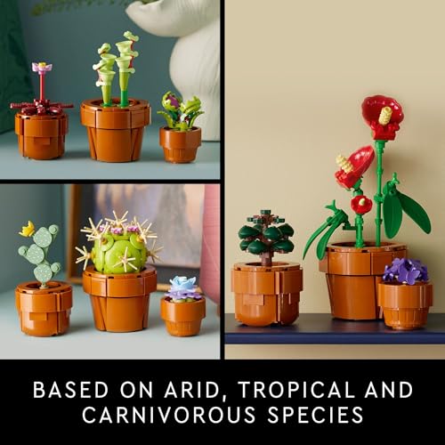 LEGO Botanicals Tiny Plants - Artificial, Fake Indoor Plant Building Set for Home, Kitchen, Desk Decoration, Adults Ages 1...