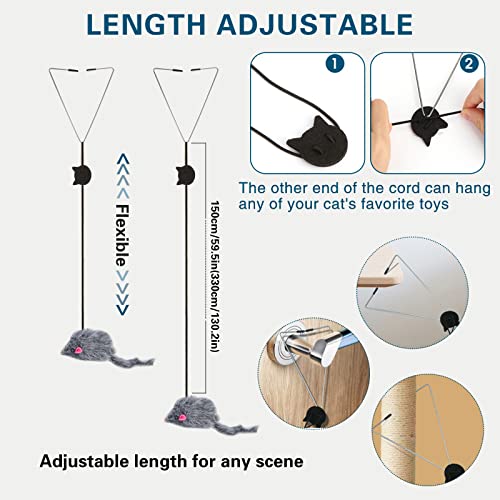Kalimdor Interactive Cat Feather Toys,Retractable Teaser Toy ，Hanging Interactive Toys for Indoor Cats Kitten Play Chase E...