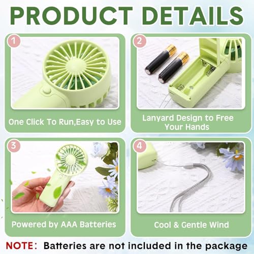 Rossesay 12 Pcs Mini Portable Fan Handheld Battery Operated Portable Small Personal Fans for Summer Beach Indoor Outdoor T...