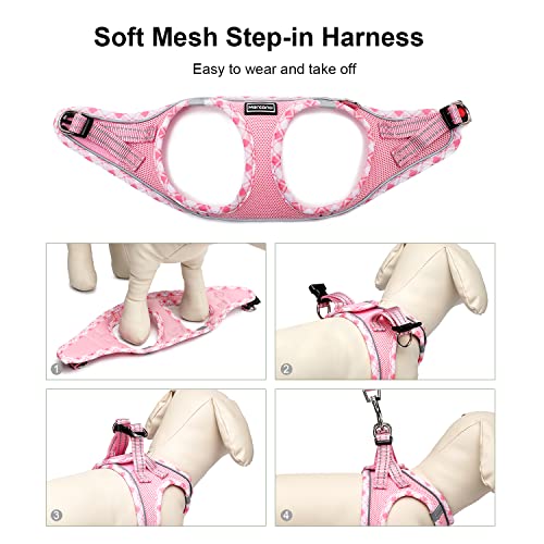 Mercano Soft Mesh Dog Harness and Leash Set, No-Chock Step-in Reflective Breathable Lightweight Easy Walk Vest Harnesses w...