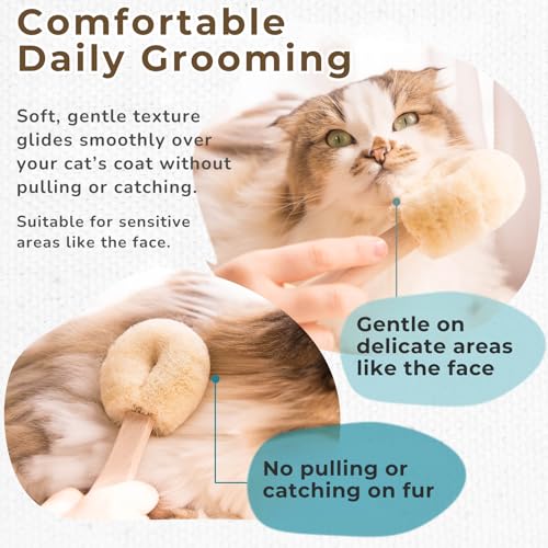 Wablade Cat Brush, Gentle Grooming Brush for Sensitive Cats & Kittens – Soft Grooming & Massage, Gently Removes Loose Surf...
