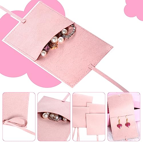Heliltd Jewelry Pouch 12pcs Jewelry Packaging Bag Microfiber Jewelry Bags 8 * 8cm Jewelry Bags Envelope Style with Strings...