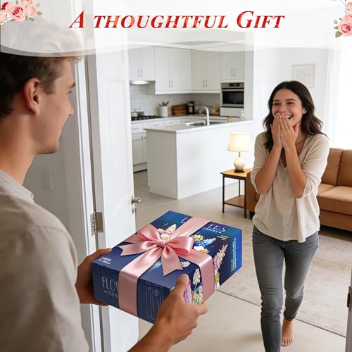 Abbabby Flower Building Set for Adults.880-Piece Artificial Bouquet Set Compatible with Lego.DIY Floral Building Toy for A...