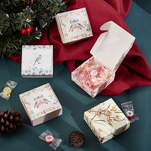 PH PandaHall 30 Pack Kraft Gift Box, 5 Style Flower Soap Boxes Gift Wrapping Box Cookie Treat Boxes for Homemade Soap Chri...