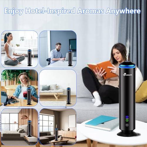 Diffuserlove Full Metal Body Waterless Scent Diffuser with 5 Hotel Scent Oils Hotel Diffuser Waterless Aromatherapy Essent...