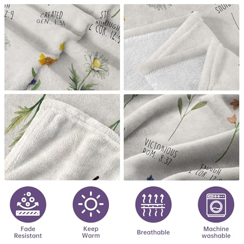 Afterprints Christian Gifts for Women, Christian Blanket with Flowers, Birthday Gifts for Women, Christmas, Inspirational,...