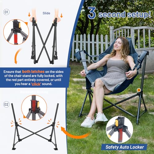 TIMBER RIDGE Hammock Camping Chair, Oversized Swinging Hammock Chair with Adjustable Back and Seat for Outdoor Lawn, Sport...