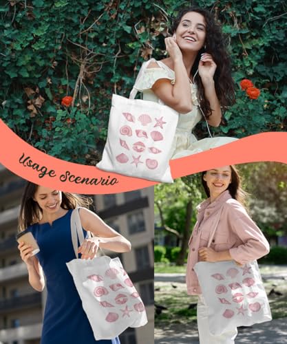 SZERE Beach Summer Canvas Tote Bag for Women Teen Girls Gifts Cute Small Travel Work Tote Bags Reusable Grocery Bags
