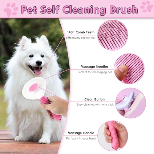 Lanswood Dog Brush Grooming Kit 6PCS Dog Brush for Shedding-Dogs Brushes for Grooming, Dematting Comb for Dogs, Nail Clipp...