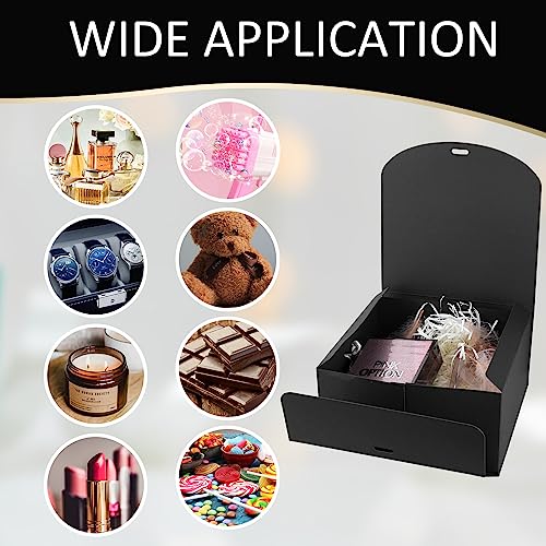 LWYMX 12 PCS Black Gift Boxes with Lids，9.8x7.8x3.9, Bridesmaid Proposal Box with Ribbon, Gift Boxes for Wedding, Christma...