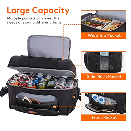Lifewit Insulated Cooler Bag, 32/48 Can Large Leakproof Beach Cooler, Lightweight Portable Double Layer Soft-Sided Travel ...