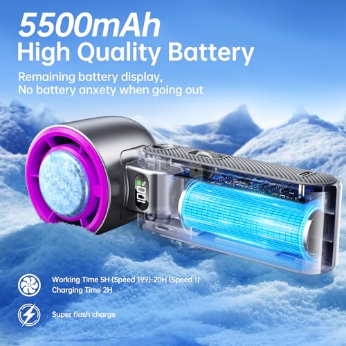 Coolhill Handheld Portable fan with Turbo Cooling - Hand Held Fan Rechargeable, 1-100 Speeds, Up to 12Hrs Battery Life, Po...