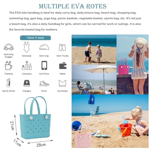 Mangoxel Small Rubber Beach Bags Creative EVA Beach Totes Waterproof Travel Bag for Beach, Picnic, Sports, Yoga