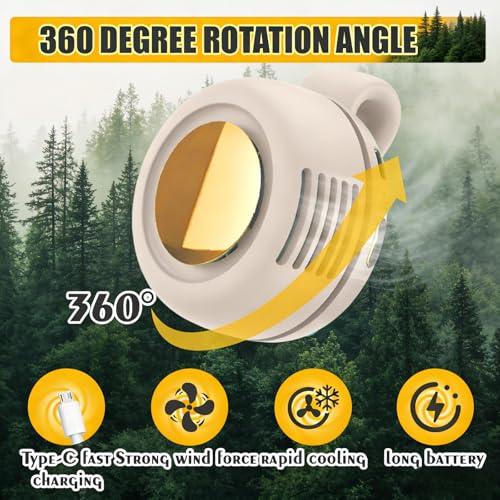 PKZQCD Portable Silent Mini Bladeless Electric fan Clip-On,3-Speed Rotatable Hands-Free Clip-On Fan for Shirt and Waist,Po...