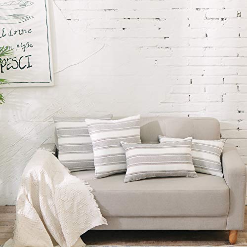 NATUS WEAVER mini Multi Color Stripe Pillow Case Soft Faux Linen Square Decorative Throw Cushion Cover Pillowcase with Hid...