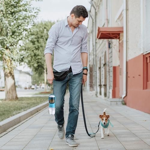 Cibaabo Dog Water Bottle with Food Container, Travel Puppy Water Bowl, Portable Pet Dispenser, Dog Gift Stuff Accessories ...