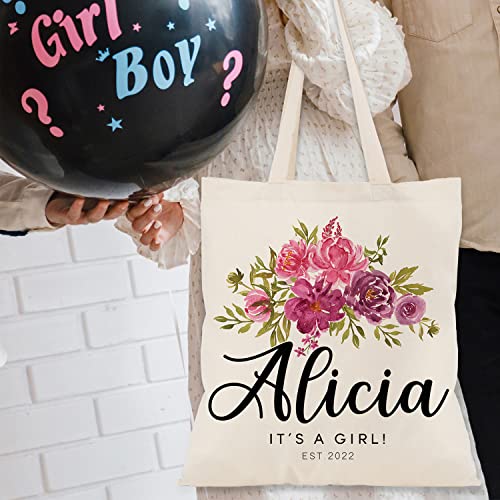 Zexpa Apparel Personalized Floral Initial Tote Bags for Women – Custom Name Monogram Gift for Mom, Grandma, or Wife – Brid...