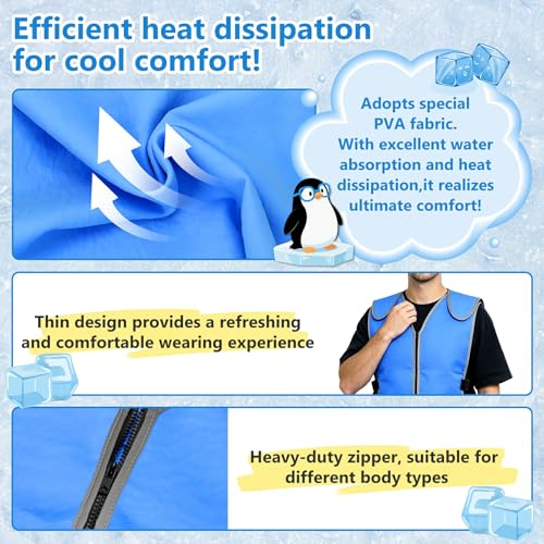 Loxiia Evaporative Cooling Vest for Men & Women, Water-Activated Cooling Vest for Hot Weather