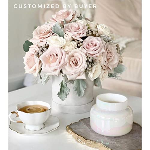 UNIKPACKAGING Premium Quality Round Velvet Flower Box, Gift Boxes for Luxury Flower and Gift Arrangements, Set of 3 pcs (W...