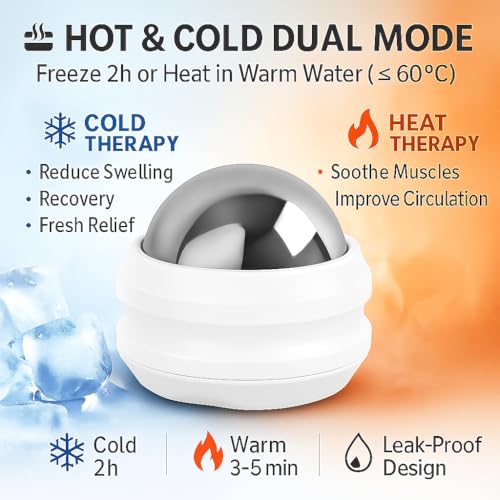 Flyfan Cold Massage Roller Ball - Gifts for Boyfriend Him Men Women, Stays Cold for 6 Hours, Muscle Recovery Tools,Persona...