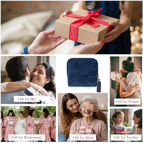 Stratalife Travel Jewelry Case Organizer for Women Wedding Gift Portable Jewelry Box with Small Pouches for Healing Crysta...