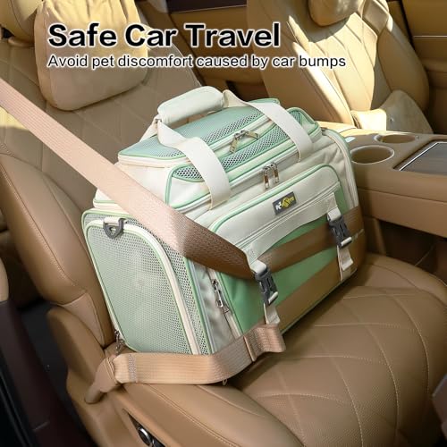 18x11x11 Small Cat/Dog/Pet Carrier – Airline Approved, Collapsible with Expandable Top and Sides. Soft-Sided Travel Puppy ...