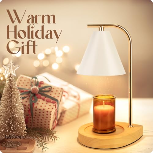 Aimoptg Candle Warmer Lamp with Retro Wooden Base - Home Decor Wax Melt for Small and Large Jar Candles, Candle Heater Lam...
