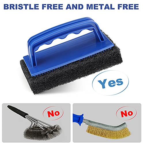 Blackstone Grill Cleaning Kit, Heavy Duty Griddle Scrubber Scouring Pad & Handle, Griddle Cleaning Brush for Charcoal, Gas...