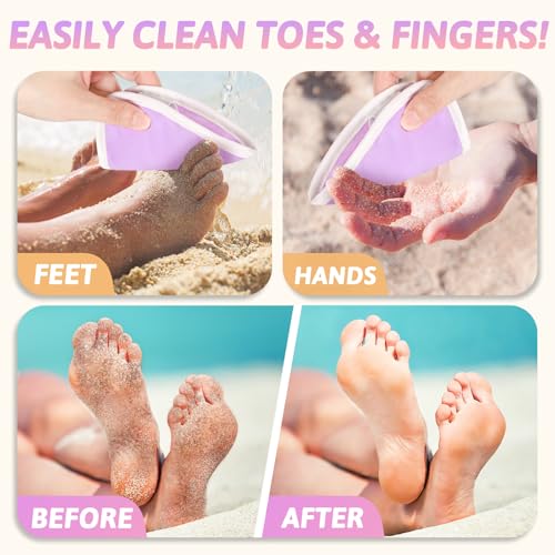 famichan Triangle Sand Remover Eraser Wipe, Beach Vacation Essentials for Women, Girls, Kids & Baby, Family Beach Must Hav...