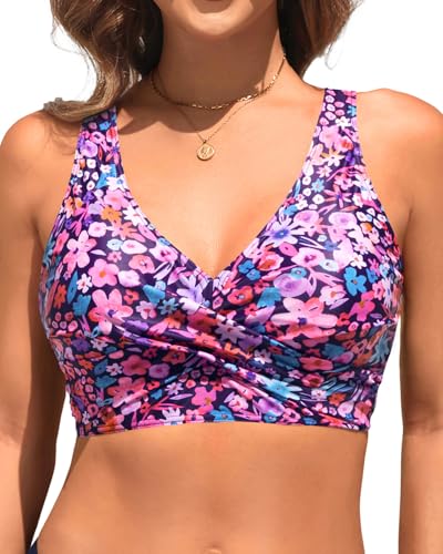 Women Bikini Top - 2025 Full Coverage Bathing Suit Top Push Up Swimsuit Tops Large Bust Swim Tops No Bottom