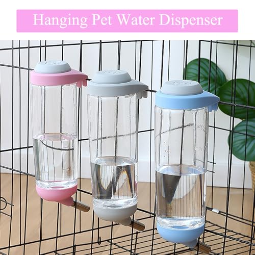 DEEUCHIS Dog Crate Water Bottle Dispenser - No Drip Cat Kennel Water Dispenser & Cage Water Feeder - Easy-to-Use Water Bot...