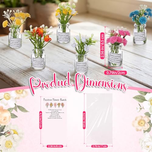 Xuhal 20 Sets Mothers Gift Set for Women Positive Mini Bud Vase with Flowers Positive Cards Motivational Office Desk Decor...