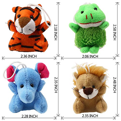 32 Piece Mini Plush Animal Toy Set, Cute Small Animals Plush Keychain Decoration for Themed Parties, Kindergarten Gift, Te...