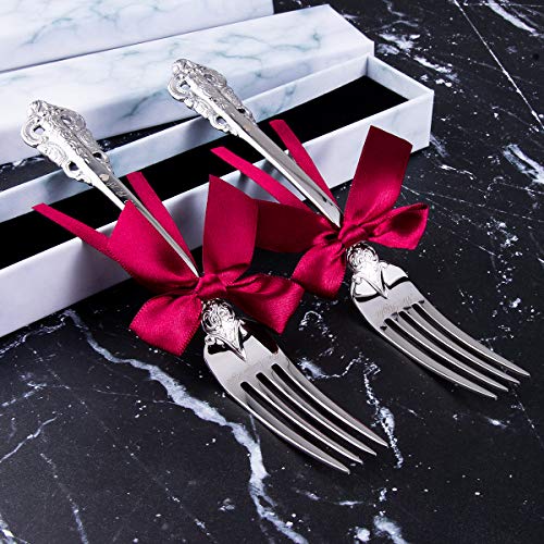 Personalized Wedding Dinning Set of 2 Forks Custom Engraved Forks Mr Mrs Anniversary Bridal Shower Gift Keepsake (Vintage ...