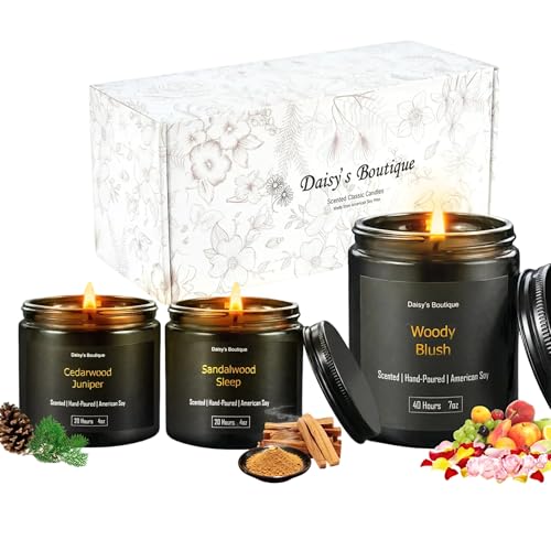 3 Pack Scented Candles for Home Aromatherapy Candle Gift Set Soy Wax Long Lasting Gift Birthday Mother's Thanksgiving Day ...