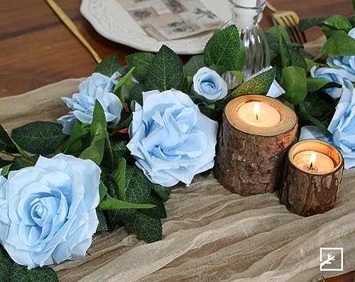 ZIFTY 5Pcs 32.5FT Blue Flower Garland Fake Flower Vines Faux Artificial Floral Garland Hanging Rose Ivy for Wedding Decort...